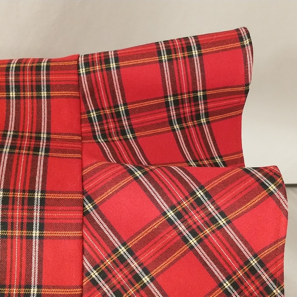 Red Plaid Jumper Ruffle Hem NWT Talbots mrk2P fit4 see Measurements Midi Stewart - Picture 6 of 11